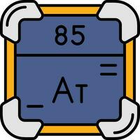 Astatine Linie gefüllt Symbol vektor