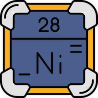 Nickel Linie gefüllt Symbol vektor