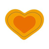 orange hjärta ikon vektor