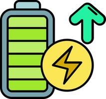 Batterie voll Linie gefüllt Symbol vektor