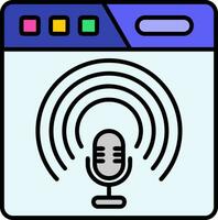 Podcast Linie gefüllt Symbol vektor