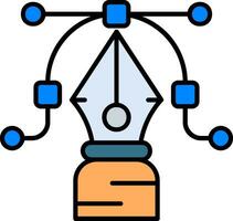 Stift Werkzeug Linie gefüllt Symbol vektor