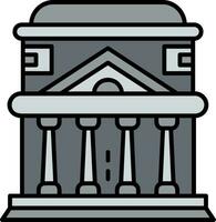 Pantheon Linie gefüllt Symbol vektor