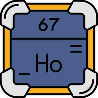 Holmium Linie gefüllt Symbol vektor