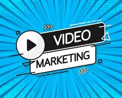 Design Vorlage mit Video Marketing. Vektor Symbol. Banner zum Marketing Werbung Design. Digital Sozial Marketing