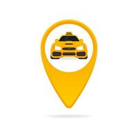 3d Charakter Taxi auf Licht Hintergrund. Karikatur Gelb Symbol auf schwarz Hintergrund. Geschäft Vektor Symbol. Geschäft Konzept