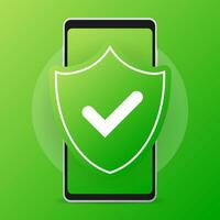 antivirus mobil smartphone. säkerhet telefon, säkerhet mobil smartphone. data skydd. vektor