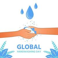 Welthändewaschtag ist das Händewaschen, um Bakterien vorzubeugen vektor
