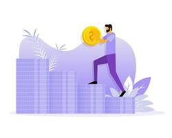 platt illustration med investering förvaltning människor mynt. platt vektor illustration