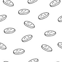 nahtloses Muster mit leckeren Keksen auf weißem Hintergrund vektor