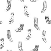 nahtloses Muster mit süßen Hygge-Socken auf weißem Hintergrund vektor