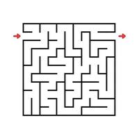 fyrkantig labyrint. spel för barn. pussel för barn. labyrintkonst. vektor illustration. hitta rätt väg.
