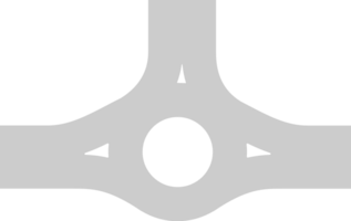 Kreisverkehr Drei-Wege-Straßenkarte Tool vektor