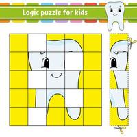 Logikrätsel für Kinder. Arbeitsblatt zur Bildungsentwicklung. Lernspiel für Kinder. Aktivitätsseite. für Kleinkind. Rätsel für die Vorschule. einfache flache isolierte Vektorgrafik im niedlichen Cartoon-Stil. vektor