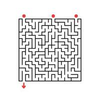 abstrakt fyrkantig labyrint. spel för barn. pussel för barn. labyrint gåta. platt vektor illustration isolerad på vit bakgrund.