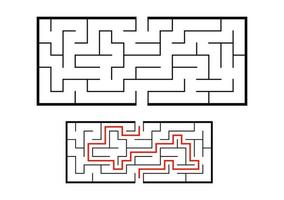 abstraktes Labyrinth. Lernspiel für Kinder. Puzzle für Kinder. Labyrinth Rätsel. den richtigen Weg finden. Vektor-Illustration. vektor