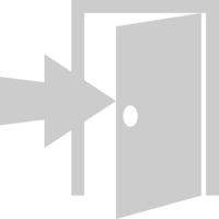 tecken utgång dörr vektor