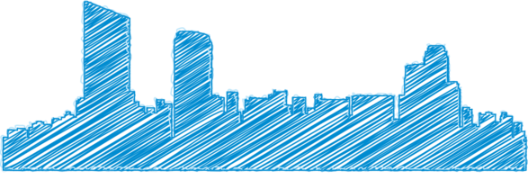 Stadt kritzeln Silhouette vektor