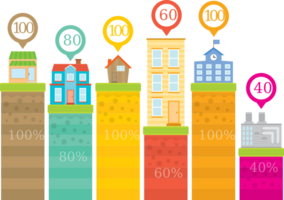 stad byggnad infographic vektor