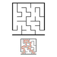 abstraktes Labyrinth. Lernspiel für Kinder. Puzzle für Kinder. Labyrinth Rätsel. den richtigen Weg finden. Vektor-Illustration. vektor