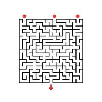 abstraktes quadratisches Labyrinth. Spiel für Kinder. Puzzle für Kinder. Labyrinth Rätsel. flache Vektorillustration lokalisiert auf weißem Hintergrund. vektor