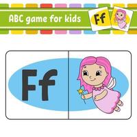 ABC-Flash-Karten. Alphabet für Kinder. Buchstaben lernen. Arbeitsblatt zur Bildungsentwicklung. Aktivitätsseite für Englisch lernen. Spiel für Kinder. lustiger Charakter. isolierte Vektor-Illustration. Cartoon-Stil. vektor