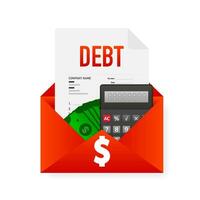 Schulden und Kredit, Kampf zum Ihre Geschäft. Karte zum Konzept design.vektor Illustration vektor
