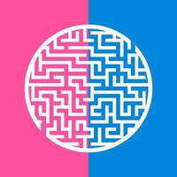 abstraktes Labyrinth. Spiel für Kinder. Puzzle für Kinder. Labyrinth Rätsel. den richtigen Weg finden. Farbe-Vektor-Illustration. vektor