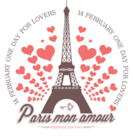 Paris Valentinstag mit Herz vektor