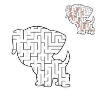 abstraktes Labyrinth. Spiel für Kinder. Puzzle für Kinder. Labyrinth Rätsel. schwarze Vektorillustration. den richtigen Weg finden. die Entwicklung des logischen Denkens. Arbeitsblatt Bildung. mit Antwort. vektor