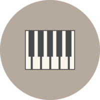 musik cirkel ikon piano vektor