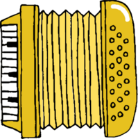 handritad musikinstrument dragspel vektor