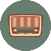 vintage musikinstrument ikon radio vektor