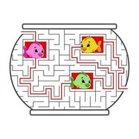 lustiges Labyrinth. Spiel für Kinder. Puzzle für Kinder. Cartoon-Stil. Labyrinth Rätsel. Farbe-Vektor-Illustration. die Entwicklung des logischen und räumlichen Denkens. vektor