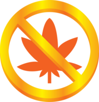 Nein Drogen Zeichen Gold Cannabis vektor