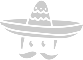 sombrero med mustasch vektor