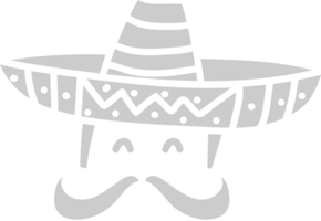 sombrero med mustasch vektor