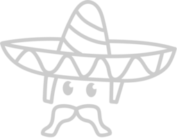Sombrero mit Schnurrbart Gliederung vektor