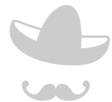 sombrero med mustasch översikt vektor