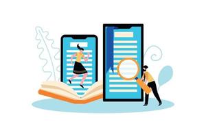 Smartphone-Bibliothek Surfen Komposition vektor