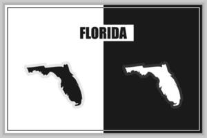 platt stil Karta av stat av florida, usa. florida översikt. vektor illustration