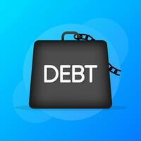 Schulden und Kredit, Kampf zum Ihre Geschäft. Karte zum Konzept design.vektor Illustration vektor