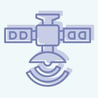 Symbol künstlich Satellit. verbunden zu Satellit Symbol. zwei Ton Stil. einfach Design editierbar. einfach Illustration vektor