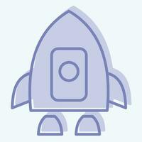 ikon mänsklig rymdskepp. relaterad till satellit symbol. två tona stil. enkel design redigerbar. enkel illustration vektor