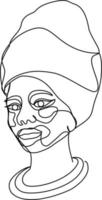 porträtt av vacker svart kvinna med vitiligo vektor