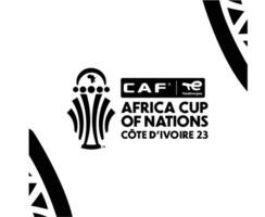 können Elfenbein Küste Tasse 2023 Logo Symbol schwarz afrikanisch Tasse von Nationen Fußball Design vektor