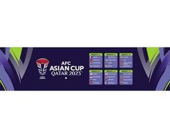 afc asiatisch Tasse Katar 2023 Gruppen Flaggen Länder Asien Fußball Logo Design abstrakt vektor