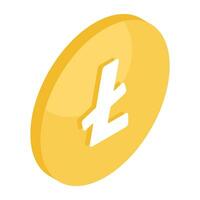 editierbar Design Symbol von Litecoin verfügbar zum herunterladen vektor