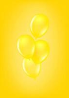 gelbe transparente gelbe Luftballons auf gelbem Hintergrund vektor