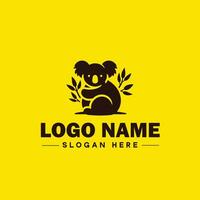 koala logotyp ikon koala djur- modern minimalistisk företag logotyp redigerbar vektor